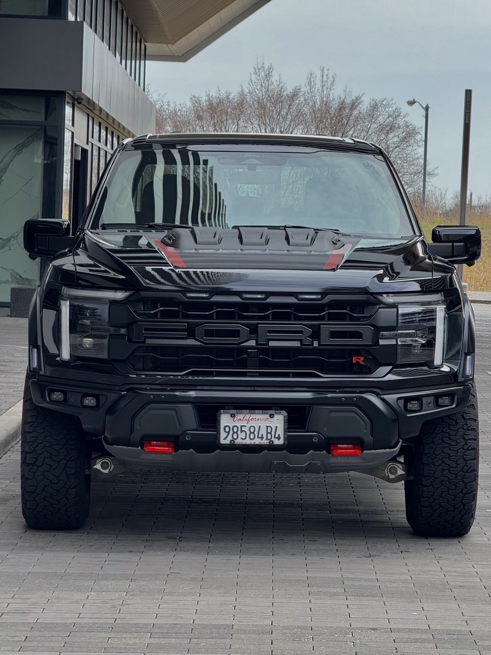 Glossy black truck exterior protected after detailing