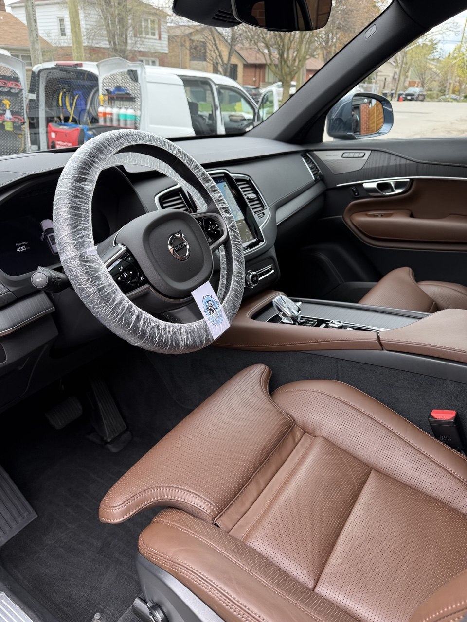 Clean detailed leather vehicle interior